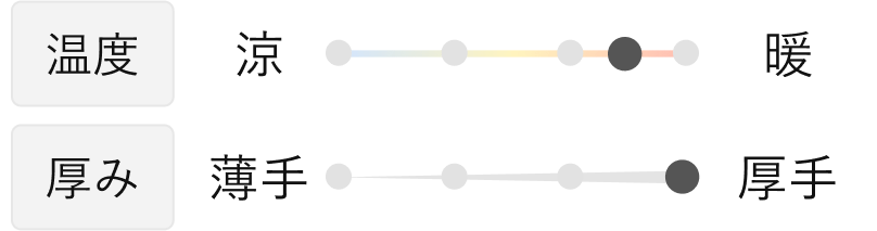 ふんわり暖かい肌あたりの温度と厚み