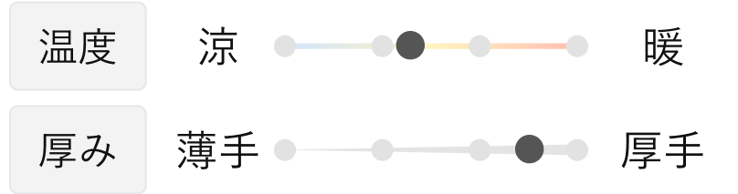 シルクのような滑らかさの温度と厚み